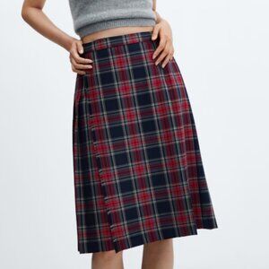 MANGO Pleated midi-skirt